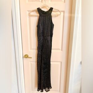 Black shiny Zunie jumpsuit